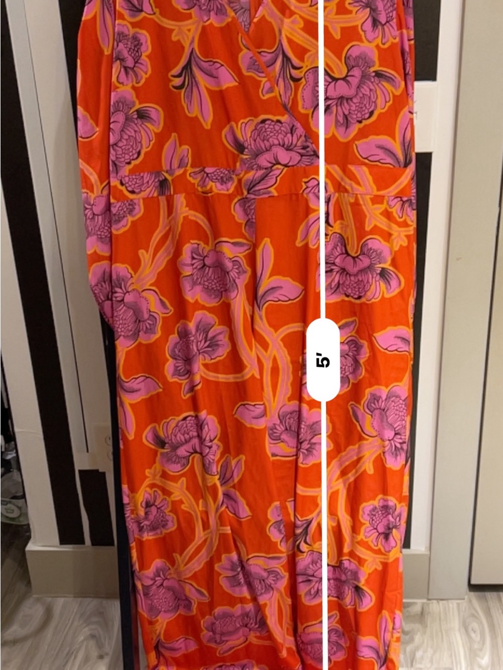 Boohoo Orange Floral Wide-Leg Jumpsuit with Pink Flowers